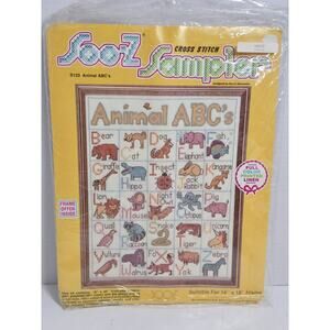 SOO-Z SAMPLER ANIMAL ABC’s Vintage Cross Stitch Kit Sealed